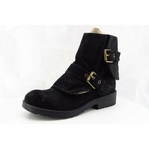 Nine West Boot Sz 6.5 M Short Boots Black‎ Leather Women